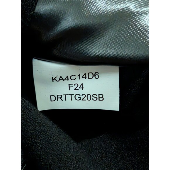 Donna Karan Black Belted V-Neck Double Slit Sheath Dress Size 16 NWT NEW - Picture 16 of 16